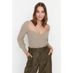 Pull court en maille c�tel�e