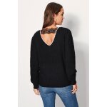 Pull à dos en v avec dentelle Pull à dos en v avec dentelle