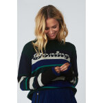Pull en laine et cachemire vert foncé et bleu foncé Pull en laine et cachemire vert foncé et bleu foncé