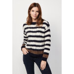 Pull en laine et mohair blanc et noir