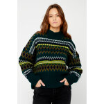 Pull en laine willow vert foncé et marron Pull en laine willow vert foncé et marron