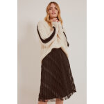 Pull en mohair et alpaga ecru et marron Pull en mohair et alpaga ecru et marron