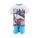 Pyjama en coton biologique jurassic world - blanc et bleu