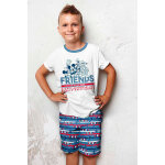 Pyjama en coton biologique mickey et ses amis disney - blanc et bleu