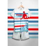Pyjama en coton biologique spider - man avengers marvel - blanc et gris clair chin