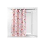 Rideau princesse licorne rose et bleu clair - 140 x 260 cm