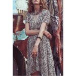 Robe asym�trique noir et beige