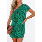 Robe asym�trique noir et vert