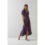 Robe asym�trique en soie bryony violet