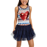 Robe bleu marine et blanc