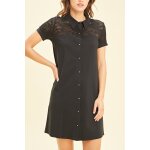 Robe chemise bi - matière oslo noir Robe chemise bi - matière oslo noir