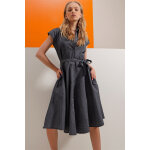 Robe chemise bleu nuit