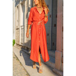 Robe chemise corail