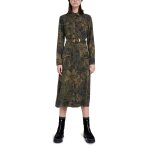 Robe chemise kaki et noir