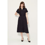 Robe chemise en lin bleu nuit