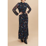 Robe chemise noir et bleu roi - icode Robe chemise noir et bleu roi - icode
