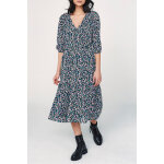 Robe chemise noir et turquoise - ikks women