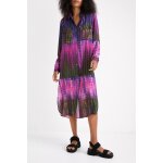 Robe chemise noir et violet