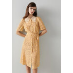 Robe chemise en soie haskell jaune