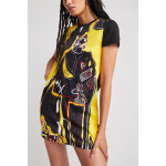 Robe courte jaune et noir