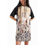 Robe courte noir et beige