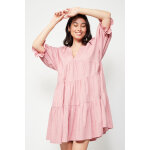 Robe courte  volants en lin