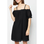 Robe droite en broderie anglaise noir