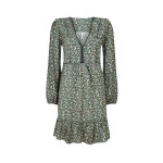 Robe droite emily vert et écru Robe droite emily vert et écru