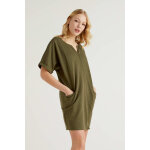 Robe droite kaki