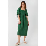 Robe droite en lin et soie vert