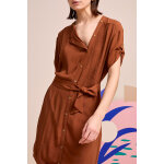 Robe droite marron - one step femme