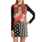 Robe droite noir et orange