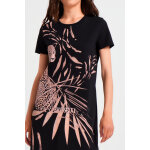 Robe droite noir et rose
