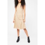 Robe droite en soie camel