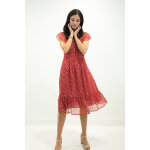 Robe �vas�e fleurie rouge