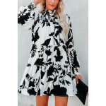 Robe fleurie blanc et noir