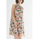 Robe fleurie bleu canard et rose