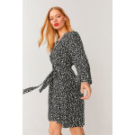 Robe fleurie noir et blanc