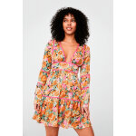 Robe fluide fleurie moutarde Robe fluide fleurie moutarde
