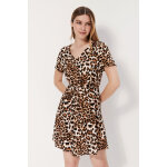 Robe fluide jaune clair et noir