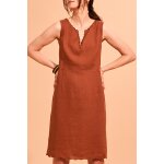Robe fourreau en lin regalo rouge brique Robe fourreau en lin regalo rouge brique