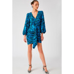 Robe fourreau turquoise et noir