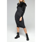Robe fourreau en velours netteman - noir