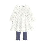 Robe et legging blanc et bleu marine - obabi