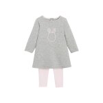 Robe et leggings gris clair chin� et rose