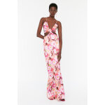Robe longue blanc et rose