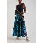 Robe longue bleu fonc et noir
