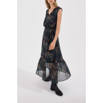 Robe longue - bordeaux et bleu clair - ikks women Robe longue - bordeaux et bleu clair - ikks women
