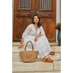 Robe longue en broderie anglaise