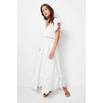 Robe longue en broderie anglaise et volants Robe longue en broderie anglaise et volants